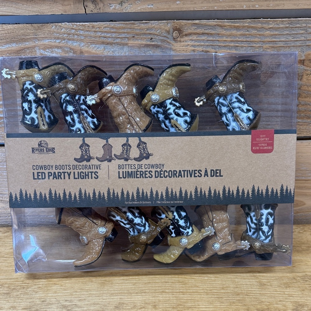 Cowboy Boots Decorative LED Party Lights - Brown and Black